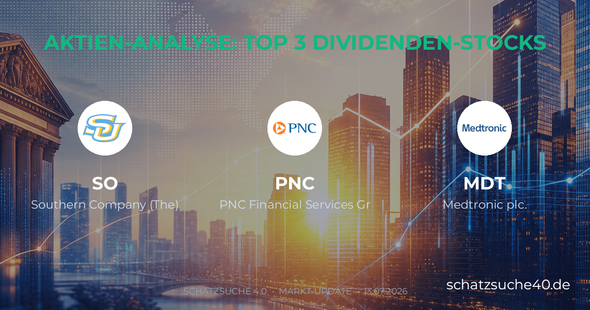 Geprüfte Aktienanalyse und Dividenden-Check für SOUTHERN, PNC FINANCIAL SERVICES GROUP INC, MEDTRONIC PLC