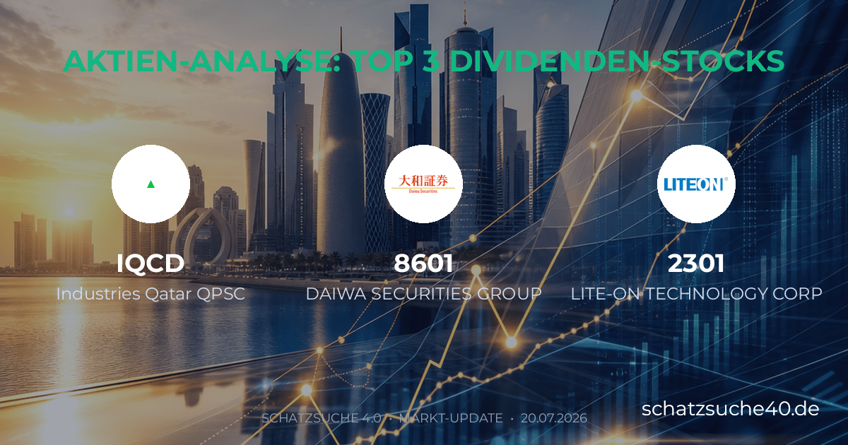 Geprüfte Aktienanalyse und Dividenden-Check für INDUSTRIES QATAR, DAIWA SECURITIES GROUP INC, LITE ON TECHNOLOGY CORP