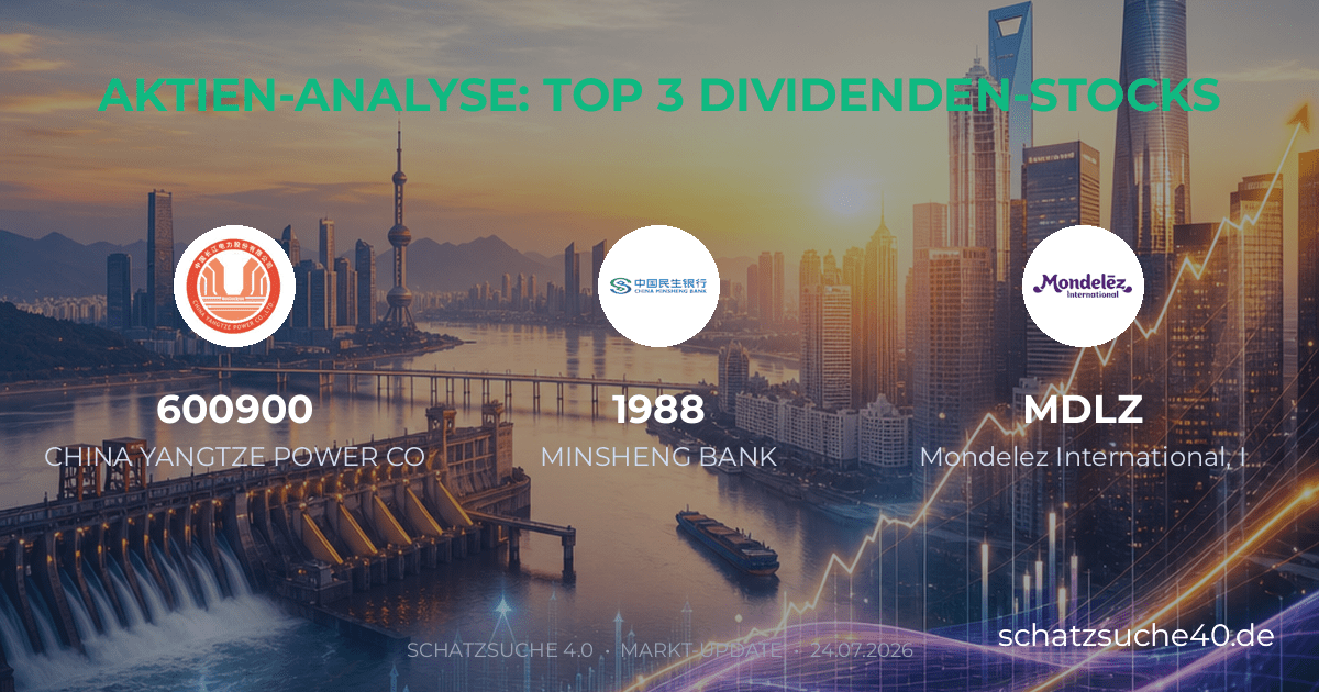 Geprüfte Aktienanalyse und Dividenden-Check für CHINA YANGTZE POWER LTD A, CHINA MINSHENG BANKING CORP LTD H, MONDELEZ INTERNATIONAL INC CLASS A